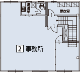 オフィスパレア金の隈Ⅴ2号室2階事務所平面図