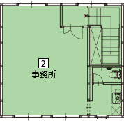 オフィスパレア金の隈Ⅵ2号室2階事務所平面図