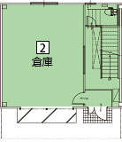 オフィスパレア久留米Ⅳ2号室1階倉庫平面図
