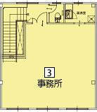 オフィスパレア久留米Ⅳ3号室2階事務所平面図