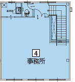 オフィスパレア久留米Ⅳ4号室2階事務所平面図
