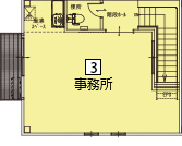 オフィスパレア久留米Ⅴ3号室2階事務所平面図