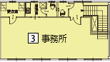 オフィスパレア御笠川Ⅹ3号室2階事務所平面図