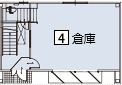 オフィスパレア御笠川Ⅹ4号室1階倉庫平面図