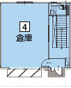 オフィスパレア御笠川13 4号室1階倉庫平面図
