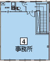 オフィスパレア御笠川13 4号室2階事務所平面図