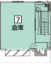オフィスパレア御笠川13 5号室1階倉庫平面図