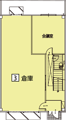 オフィスパレア御笠川Ⅸ3号室1階倉庫平面図