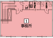オフィスパレア那珂川Ⅳ1号室2階事務所平面図
