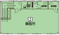 オフィスパレア那珂川Ⅳ2号室2階事務所平面図