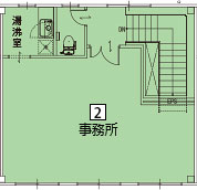 オフィスパレア那珂川Ⅴ2号室2階事務所平面図