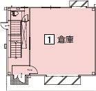 オフィスパレア仲畑Ⅹ1号室1階倉庫平面図