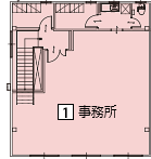 オフィスパレア仲畑Ⅹ1号室2階事務所平面図
