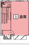 オフィスパレア仲畑Ⅻ1号室1階倉庫平面図