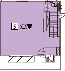 オフィスパレア仲畑Ⅻ5号室1階倉庫平面図