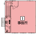 オフィスパレア大城Ⅰ 1号室2階事務所平面図