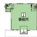オフィスパレア大城Ⅰ 2号室1階事務所平面図