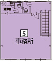オフィスパレア大城Ⅰ 5号室2階事務所平面図