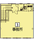 オフィスパレア乙金Ⅱ3号室2階事務所平面図