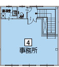 オフィスパレア乙金Ⅱ4号室2階事務所平面図