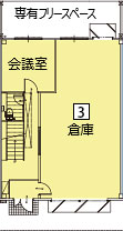 オフィスパレア志免Ⅳ3号室1階倉庫平面図