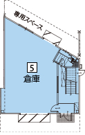 オフィスパレア鳥栖Ⅳ5号室1階倉庫平面図