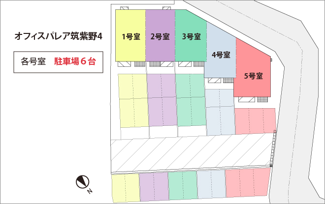 オフィスパレア筑紫野Ⅳ駐車場配置図