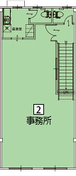オフィスパレア飯塚Ⅰ2号室2階事務所平面図