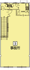 オフィスパレア飯塚Ⅰ3号室2階事務所平面図