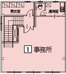 オフィスパレア金の隈Ⅴ1号室2階事務所平面図