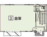 オフィスパレア金の隈Ⅴ3号室1階倉庫平面図