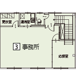 オフィスパレア金の隈Ⅴ3号室2階事務所平面図