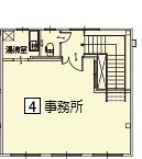 オフィスパレア金の隈Ⅴ4号室2階事務所平面図