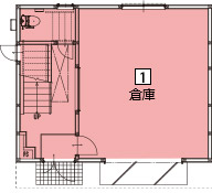オフィスパレア金の隈Ⅵ1号室1階倉庫平面図