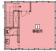 オフィスパレア金の隈Ⅵ1号室2階事務所平面図