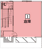 オフィスパレア久留米Ⅳ1号室1階倉庫平面図