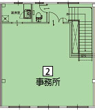 オフィスパレア久留米Ⅳ2号室2階事務所平面図