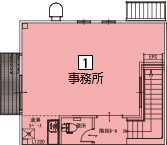 オフィスパレア久留米Ⅴ1号室2階事務所平面図