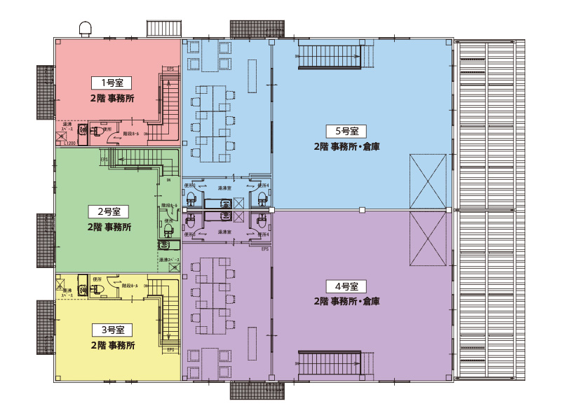 オフィスパレア久留米Ⅴ　2階平面図
