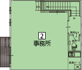オフィスパレア久留米Ⅴ2号室2階事務所平面図