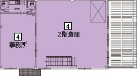 オフィスパレア久留米Ⅴ4号室2階事務所平面図