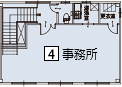 オフィスパレア御笠川Ⅹ4号室2階事務所平面図