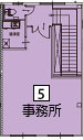 オフィスパレア御笠川13 5号室2階事務所平面図