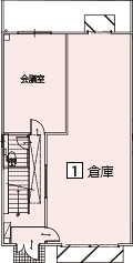 オフィスパレア御笠川Ⅸ1号室1階倉庫平面図