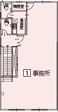 オフィスパレア御笠川Ⅸ1号室2階事務所平面図