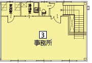 オフィスパレア那珂川Ⅳ3号室2階事務所平面図