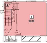 オフィスパレア那珂川Ⅴ1号室1階倉庫平面図
