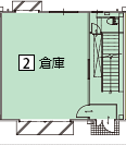 オフィスパレア仲畑Ⅹ2号室1階倉庫平面図