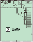 オフィスパレア仲畑Ⅹ2号室2階事務所平面図