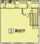 オフィスパレア仲畑Ⅹ3号室2階事務所平面図